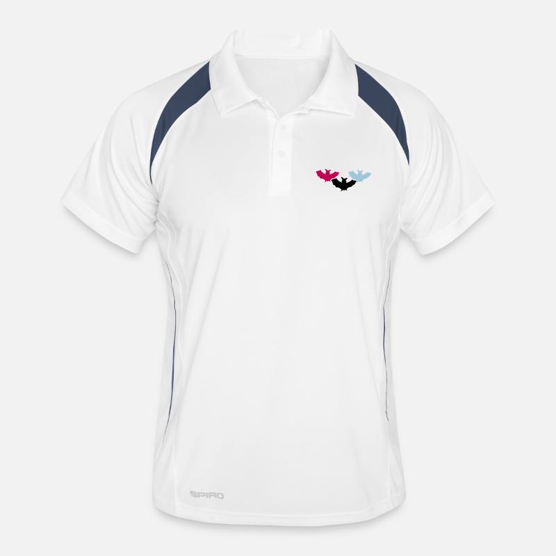 silhouette bat halloween horror Outline Design Sha Men's Polo breathable