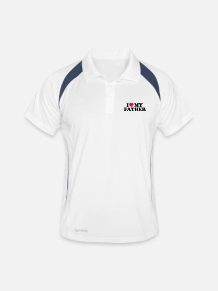 I love my father - Polo respirant Homme - blanc/marine - Devant
