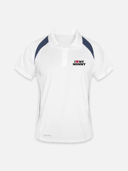 i_love_my_mommy - Männer Polo atmungsaktiv - Weiß/Navy - Vorne