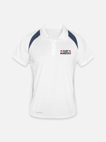 Just Married Wedding - Men's Polo breathable - white/navy - Front