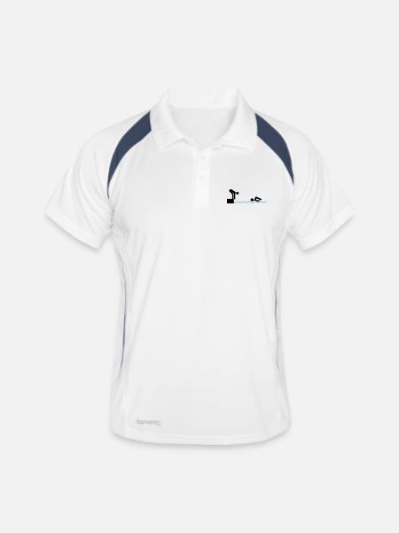 schwimmen Staffel - Men's Polo breathable - white/navy - Front
