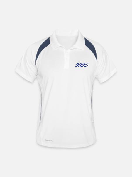 wasser - Männer Polo atmungsaktiv - Weiß/Navy - Vorne