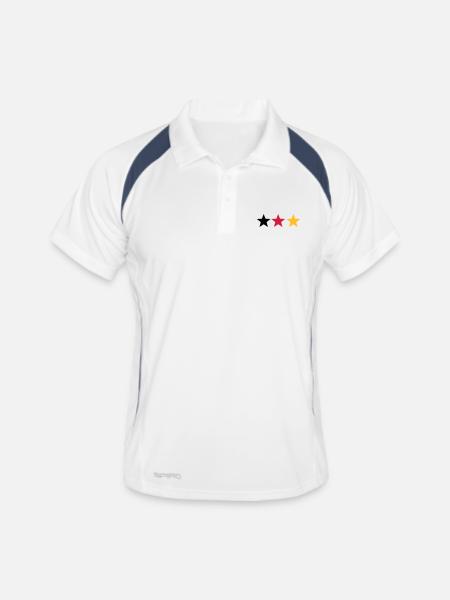 Schwarz rot gold - Männer Polo atmungsaktiv - Weiß/Navy - Vorne