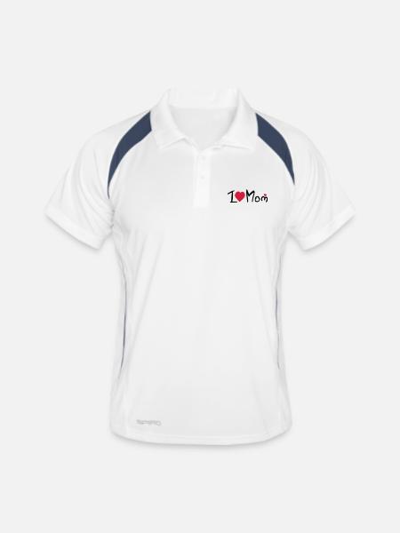 Maman de coeur, je - Polo respirant Homme - blanc/marine - Devant