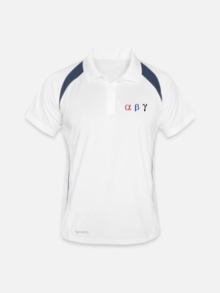 ALPHA BETA GAMMA - Men's Polo breathable - white/navy - Front