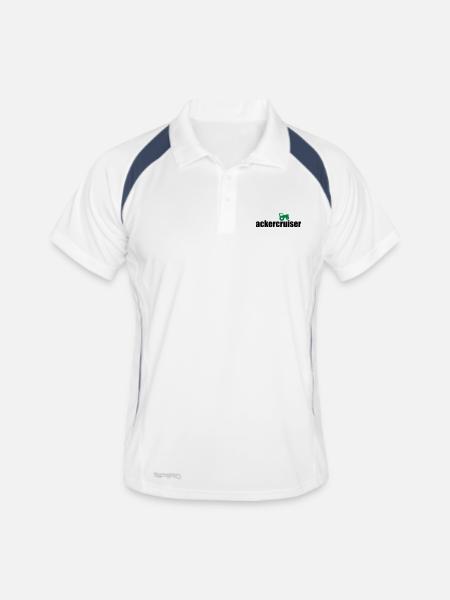 Ackercruiser - Männer Polo atmungsaktiv - Weiß/Navy