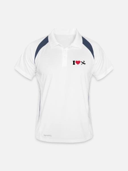 I love Tools - Men's Polo breathable - white/navy - Front