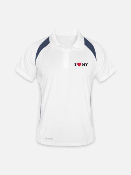 i love my - Men's Polo breathable - white/navy - Front