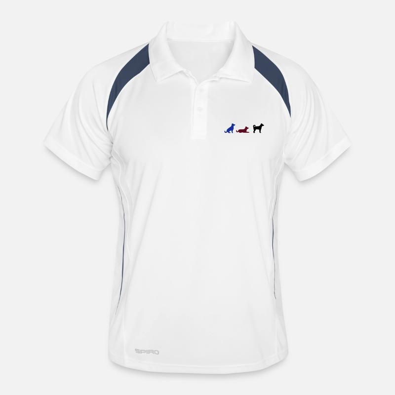 Sitz Platz Steh - Männer Polo atmungsaktiv - Weiß/Navy