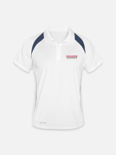 Challenge accepted - Polo respirant Homme - blanc/marine - Devant