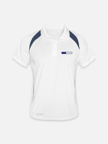 loading - Men's Polo breathable - white/navy - Front