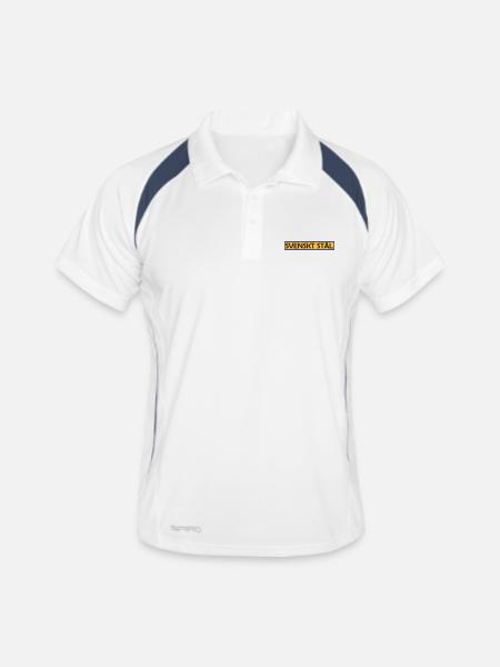 Schwedischer Stahl - Männer Polo atmungsaktiv - Weiß/Navy - Vorne