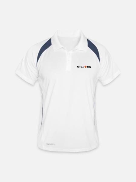 Still Loving - Männer Polo atmungsaktiv - Weiß/Navy - Vorne
