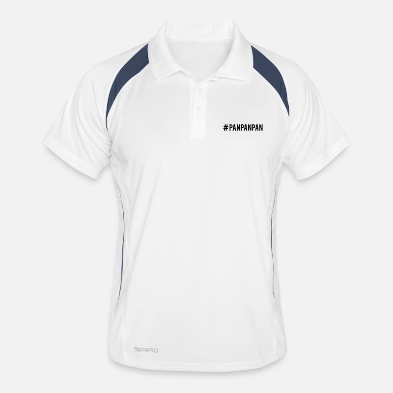 Panpanpan - Polo respirant Homme - blanc/marine