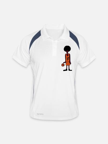 BBaller - Polo respirant Homme - blanc/marine - Devant