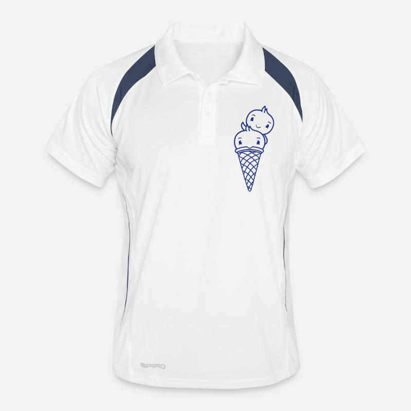 Oiseaux Cream Waffle Cream Scoops Cream Cornet Polo respirant Homme