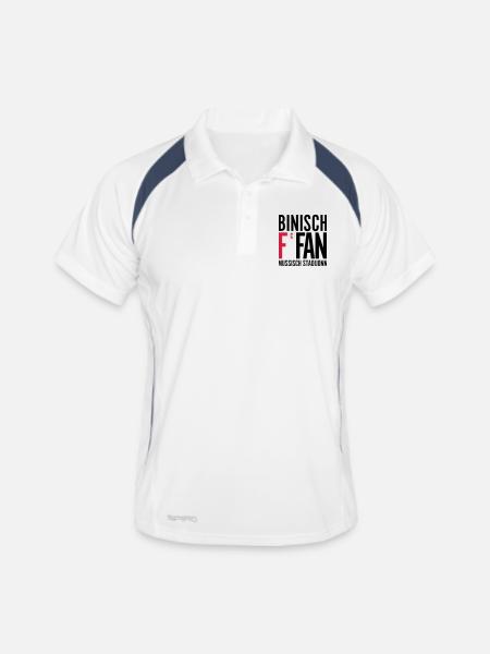 Stadijonn - Männer Polo atmungsaktiv - Weiß/Navy - Vorne