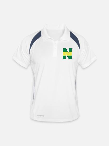 N droit - Polo respirant Homme - blanc/marine