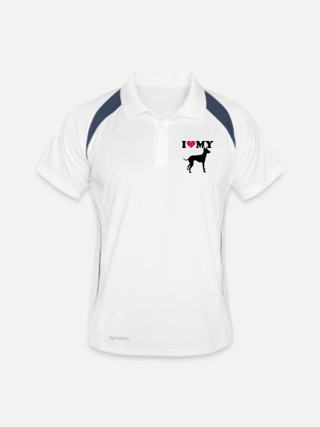 English Toy Terrier - Men's Polo breathable - white/navy - Front
