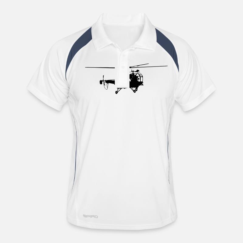 Helicopter - Männer Polo atmungsaktiv - Weiß/Navy