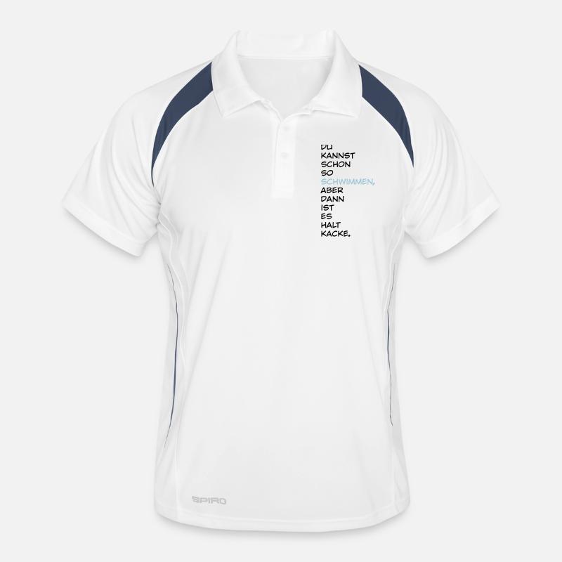 schwimmen - Männer Polo atmungsaktiv - Weiß/Navy