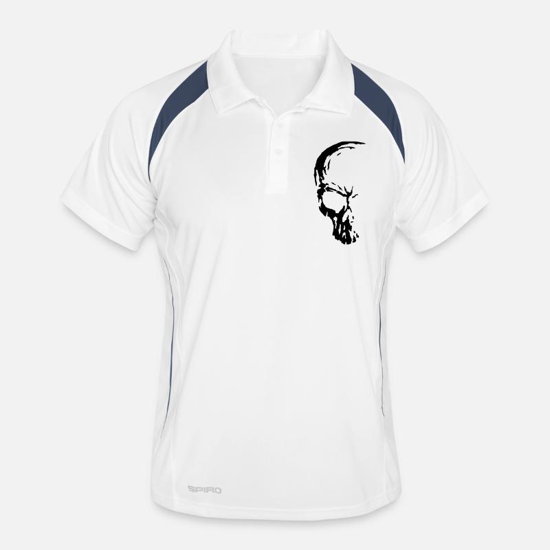 Skull, skulls, bones, human, death, motorcycle, ga Polo respirant Homme