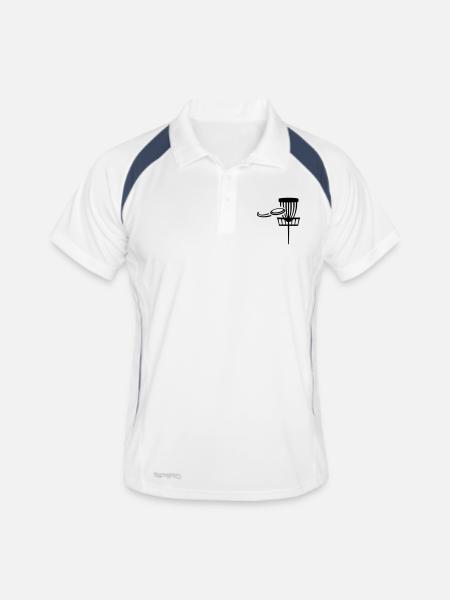 Disc golf - Männer Polo atmungsaktiv - Weiß/Navy - Vorne
