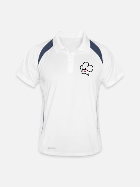 cook - Männer Polo atmungsaktiv - Weiß/Navy - Vorne