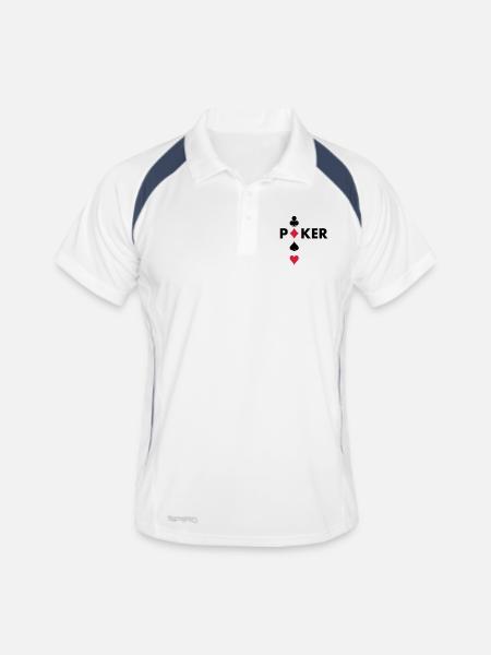 joueur de poker - Polo respirant Homme - blanc/marine - Devant