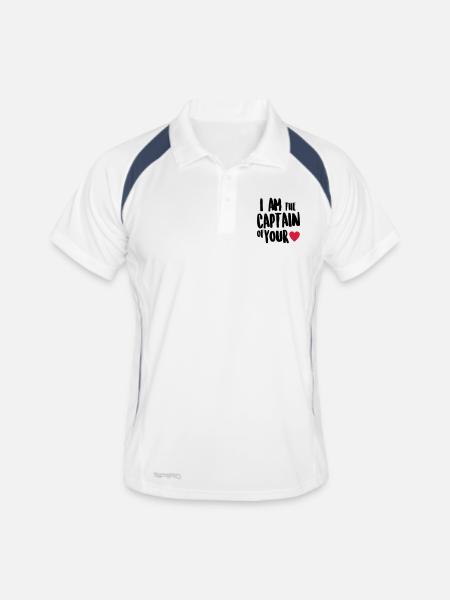 i am the captain of your heart - Polo respirant Homme - blanc/marine - Devant