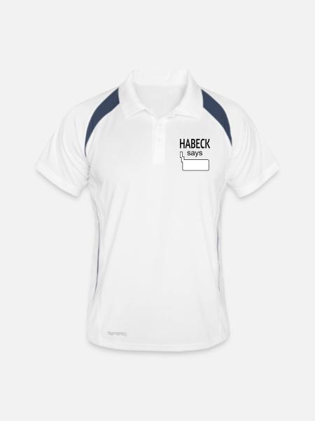 HABECK dit - Polo respirant Homme - blanc/marine - Devant