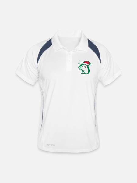 Noël de Capybara - Polo respirant Homme - blanc/marine - Devant