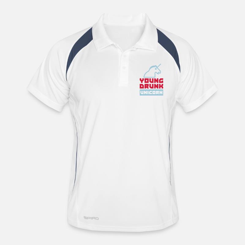unicorn - Männer Polo atmungsaktiv - Weiß/Navy