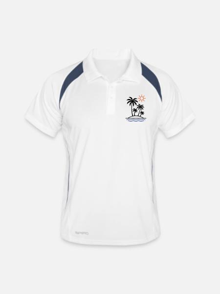 Island Summer Palm Trees - Men's Polo breathable - white/navy - Front
