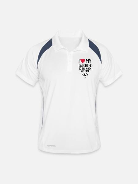 I Love (Heart) My Daughter To The Moon And Back - Men's Polo breathable - white/navy - Front