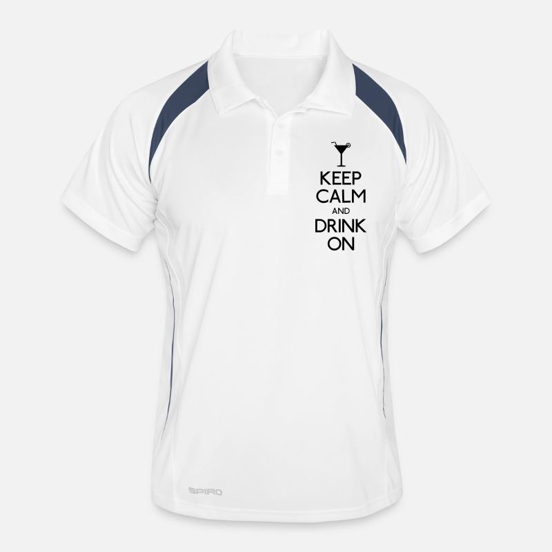 keep calm and drink on Polo respirant Homme