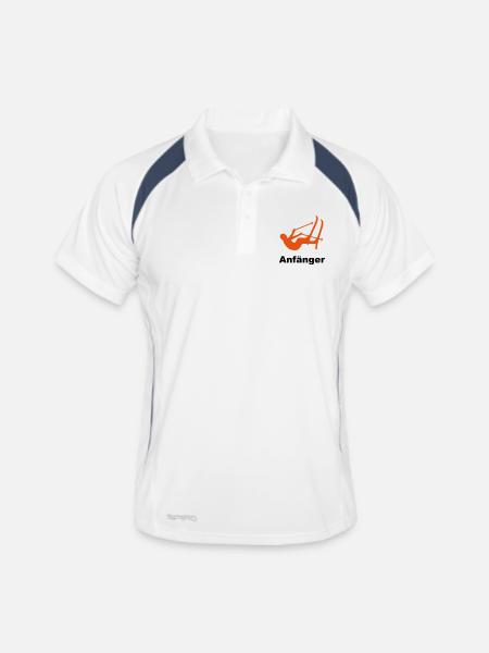 Ski - Männer Polo atmungsaktiv - Weiß/Navy - Vorne