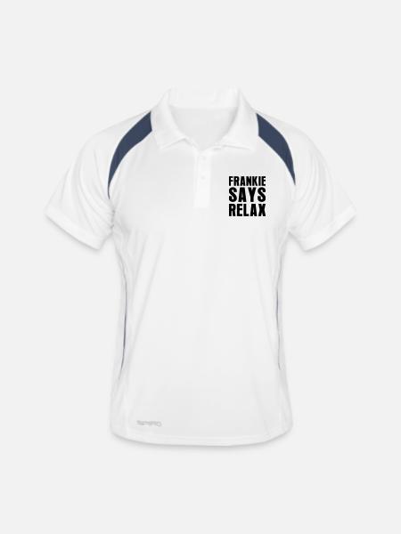 Frankie Says Relax - Männer Polo atmungsaktiv - Weiß/Navy - Vorne