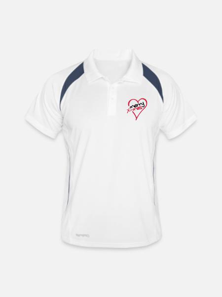 merry_xmas_t2 - Polo respirant Homme - blanc/marine - Devant