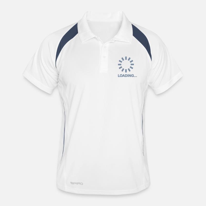 Loading - Männer Polo atmungsaktiv - Weiß/Navy