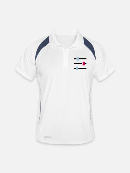 Mixer - Männer Polo atmungsaktiv - Weiß/Navy - Vorne