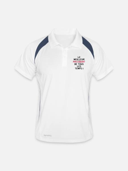 Patron / Chef / Président / Club / PDG / Patron - Polo respirant Homme - blanc/marine - Devant