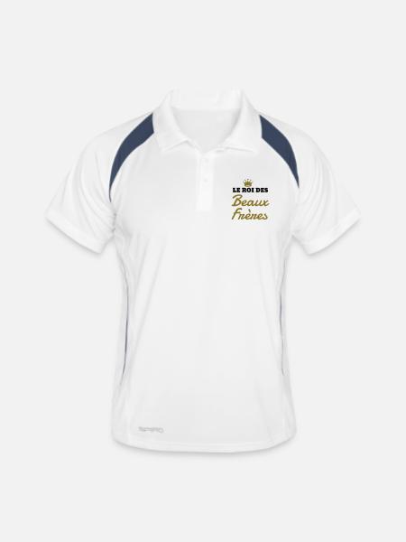 Beau Frère / Frere / Beau-Frère / Mariage / Marié - Polo respirant Homme - blanc/marine - Devant