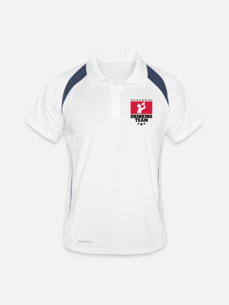 crest cool logo text alcohol beer sau - Men's Polo breathable - white/navy - Front