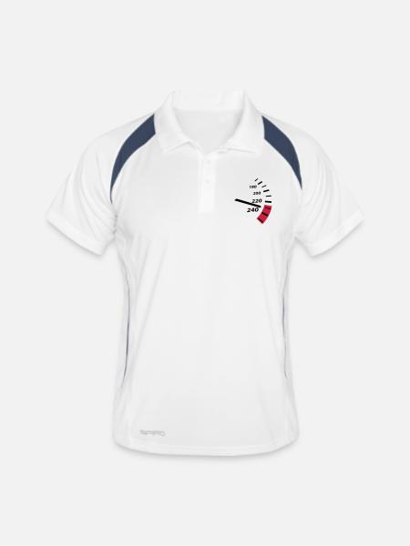 speed - Men's Polo breathable - white/navy - Front