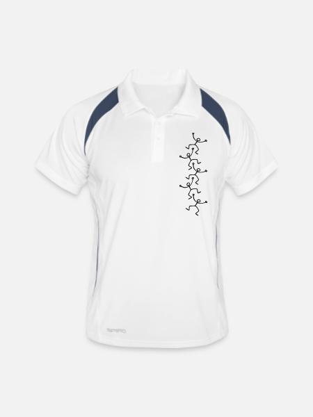 Figuren / figures - Männer Polo atmungsaktiv - Weiß/Navy - Vorne