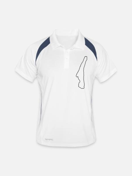 Starnberger See Umriss - Männer Polo atmungsaktiv - Weiß/Navy - Vorne