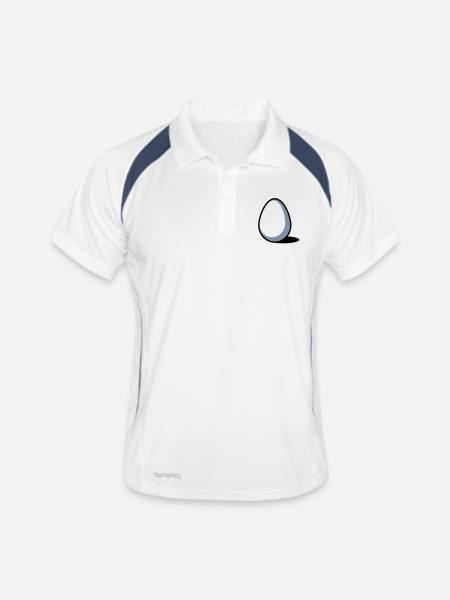 Ein Ei - Männer Polo atmungsaktiv - Weiß/Navy - Vorne