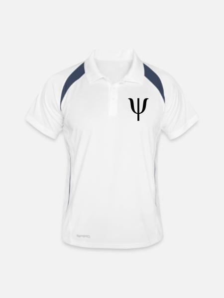 Psi - Männer Polo atmungsaktiv - Weiß/Navy - Vorne