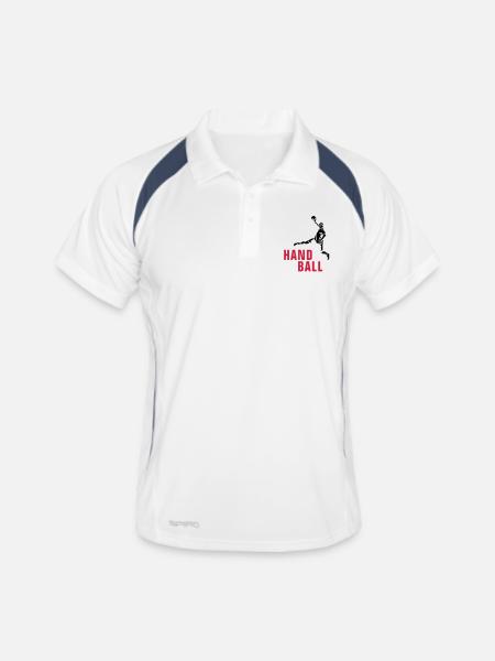 handball_122012_b_2c - Polo respirant Homme - blanc/marine - Devant